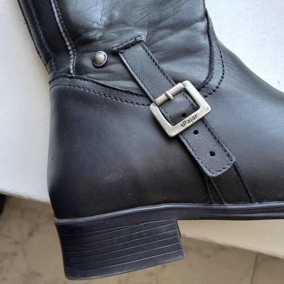 Pajar Black Leather Riding Boots Size EU 39 / US 8 - 8.5 Wide Width - Picture 10 of 16